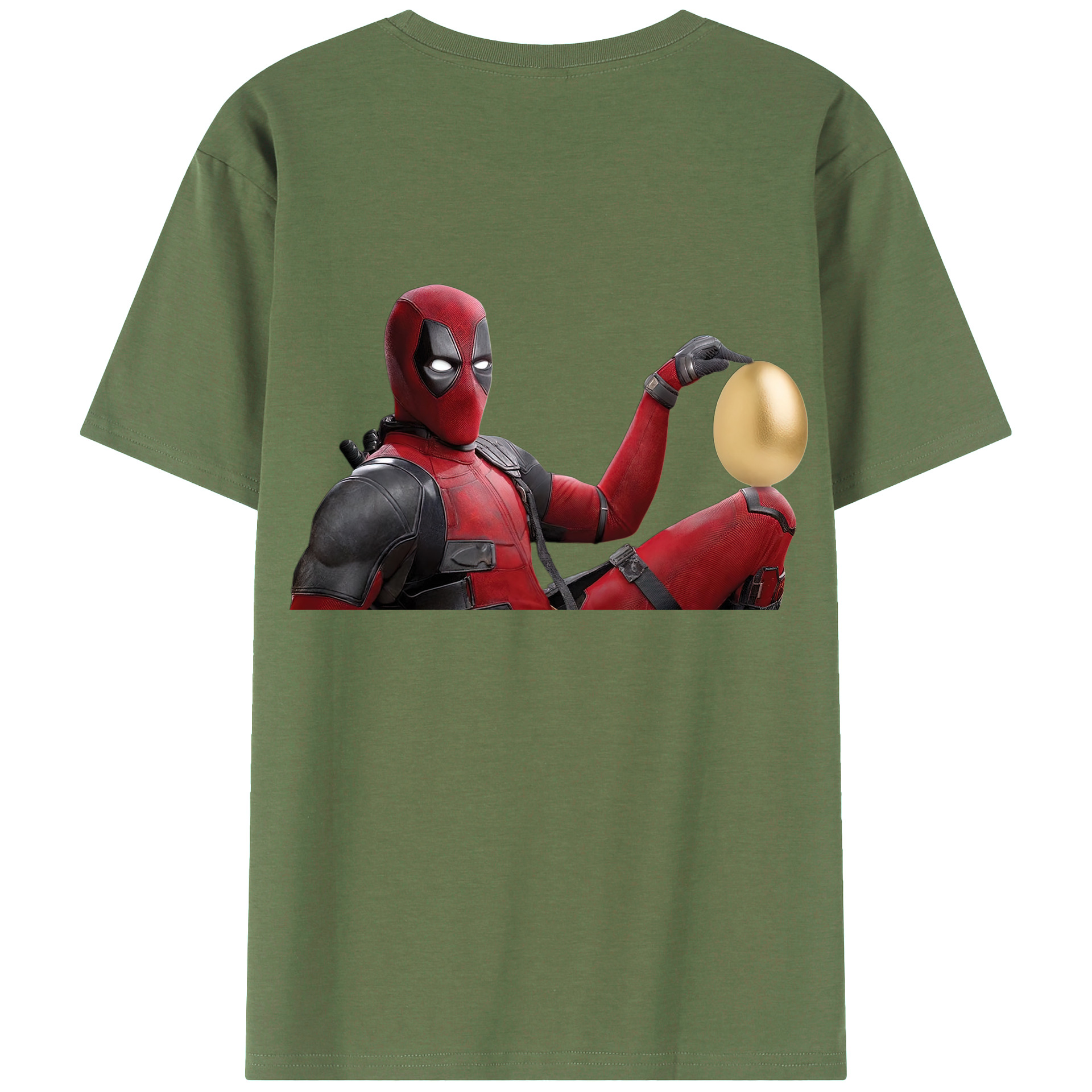 （画像用） Deadpool デッドプール 綿100％ メンズ半袖Tシャツ（バックプリント） 通気性
